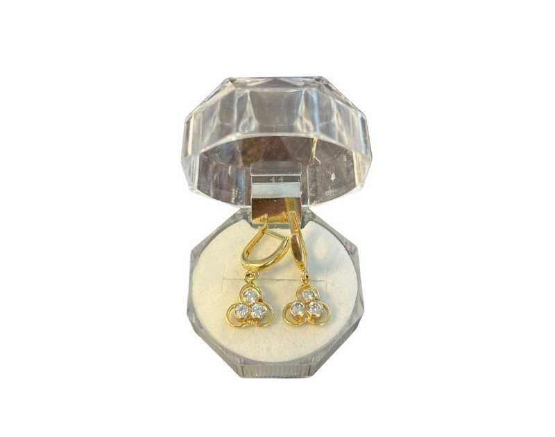 Cercei din aur galben cu pietre 14k, 3.25 grame