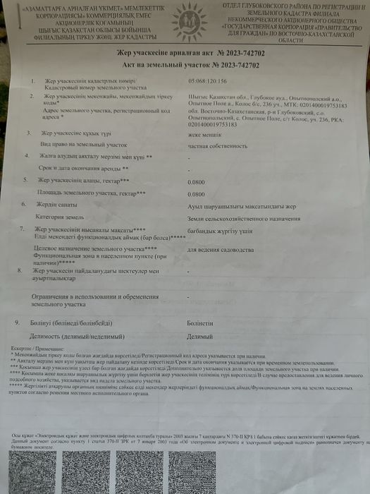 Продам земельный участок