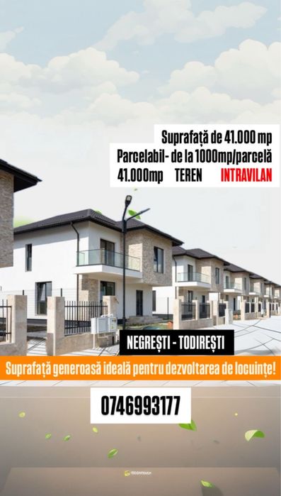 Teren intravilan Negresti de la 1000mp - Posibiliate plata in RATE!