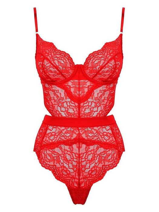 Ann Summers Hold Me Tight Red Lingerie Bodysuit боди - L