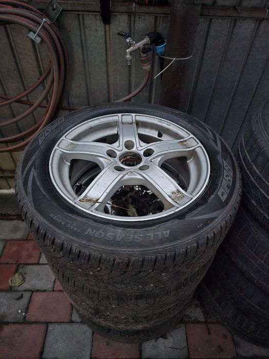 Jante aliaj 5x112 R16 cu anvelope All Season 205/55/R16 2024