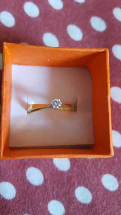 Inel aur 18k cu diamant 0,13 ct