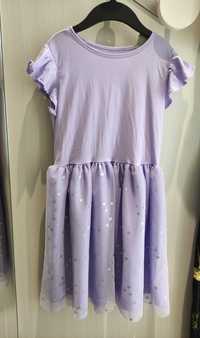 Детска лилава рокля НМ / Обемна детска пола с тюл НМ, 134-140см