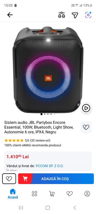 Boxa GBL Partybox EncoreEsesential. 100W