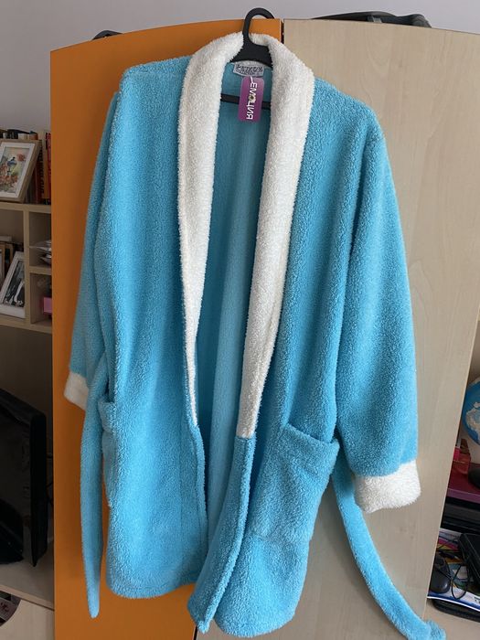 Домашен халат нов аква синьо рр L