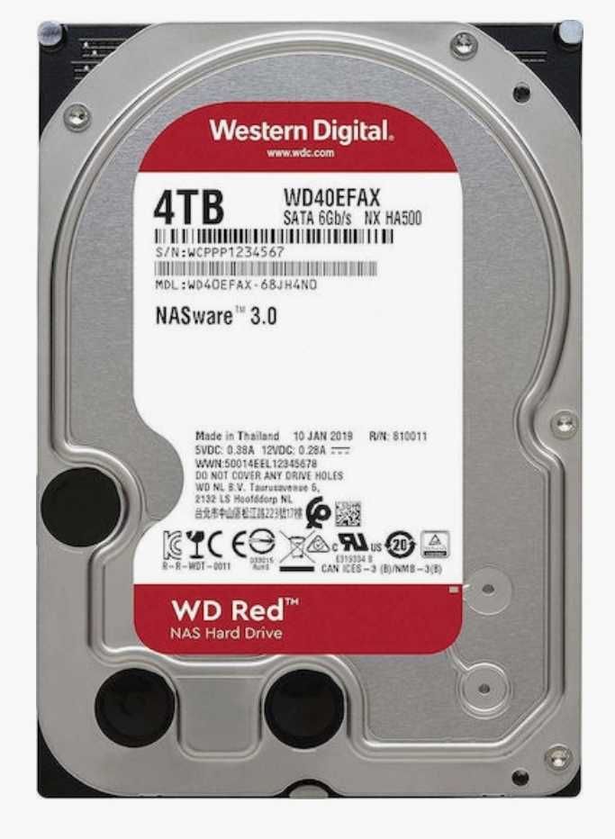 Western Digital Red 4TB HDD SATA III 5400rpm, 256MB Cache for NAS