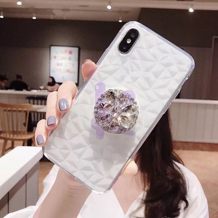 Husa din silicon si suport cu pietricele pt Iphone XR , XS Max