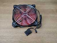 Ventilator cooler carcasa PC 120 x 120mm , led rosu, protectie cromata