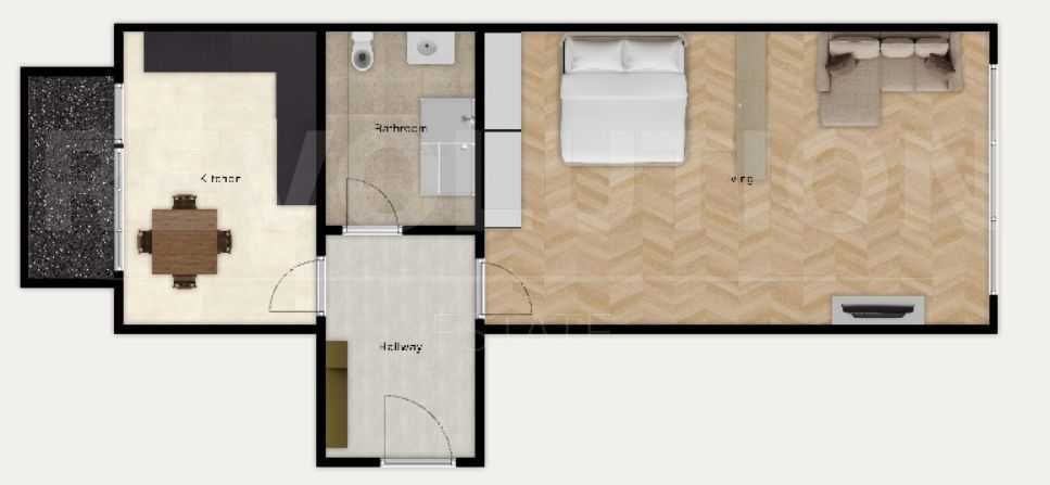 Двустаен апартамент в Център