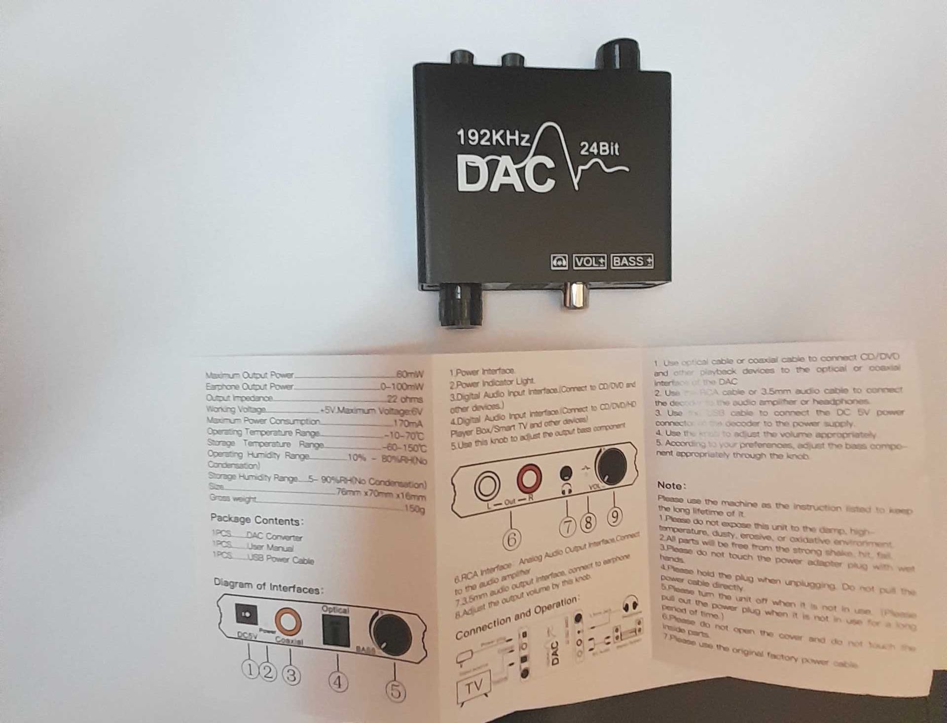 Hов DAC - 192k - преобразува цифровият сигнал в аналогов