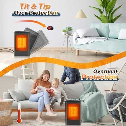 Нов тих Керамичен вентилаторен отоплител 750/1500W Печка Духалка стая