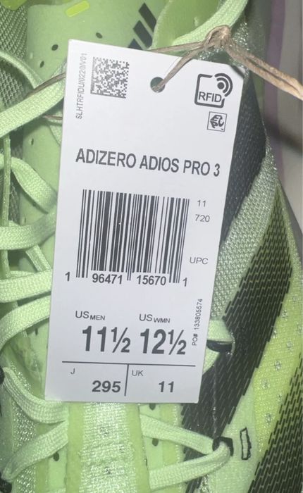 Adidasi Adidas Adios Pro 3 46/29.5 cm Nike asics brooks Saucony