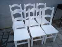 Vând set 6 scaune lemn - alb