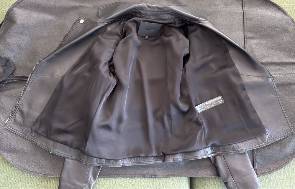Geacă de piele de damă Massimo Dutti - XS - Neagră