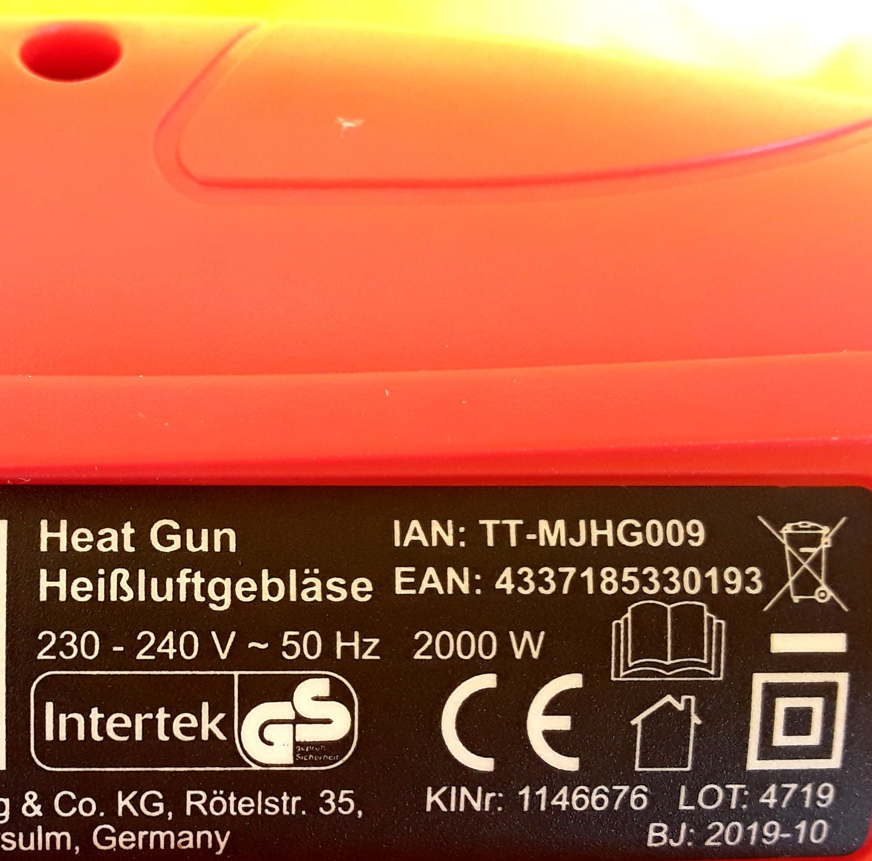 Pistol cu aer cald 2000 W GERMANIA NOU - 75 Lei