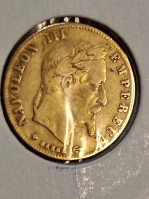 Златна монета 5 франка 1866 год, имп.Наполеон III ,1.61 гр,900/1000