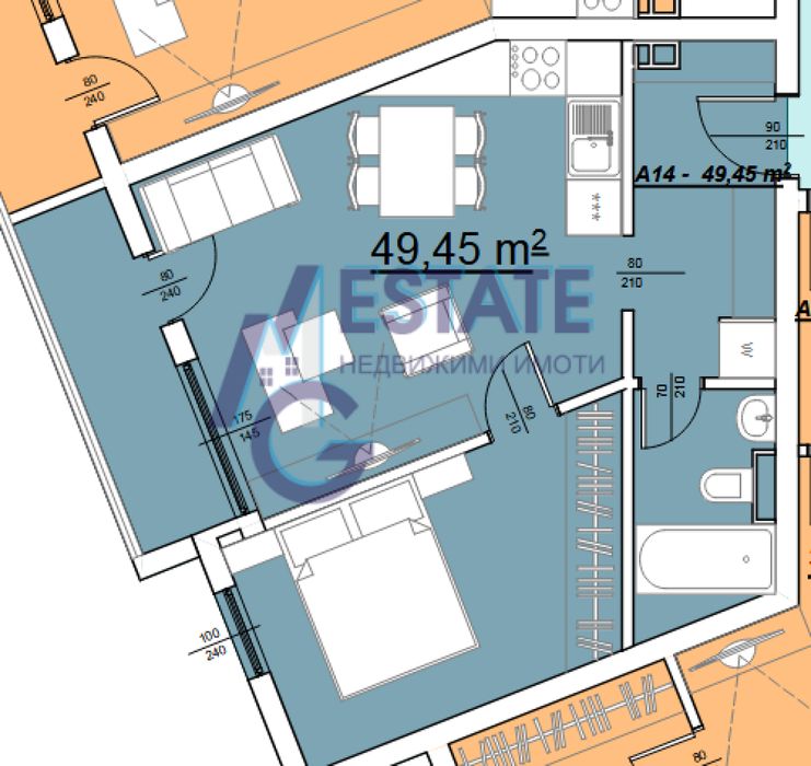 Двустаен апартамент в село Равда