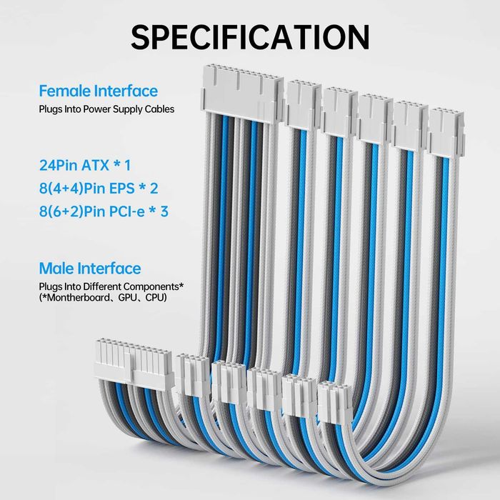 Премиальные кастомные кабели удлинители для ПК AsiaHorse