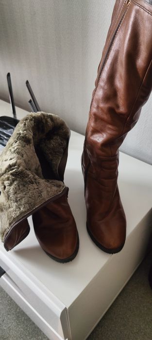 Сапоги зимние кожаные не европейка