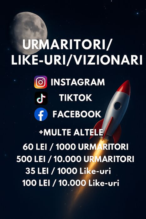 Urmaritori/Like-uri Instagram, TikTok, etc