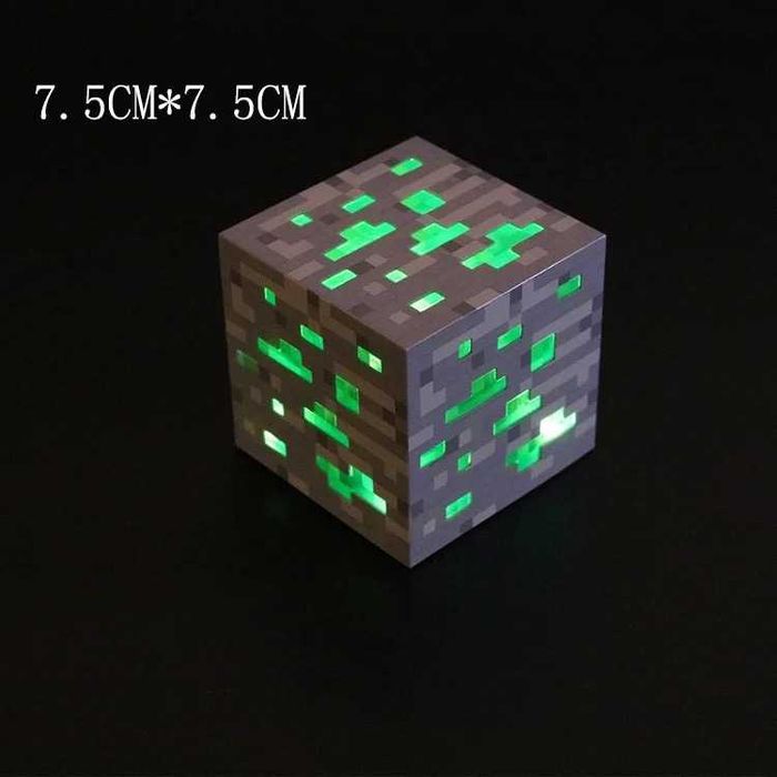 Minecraft cube куб,Нощна лампа, щадяща очите светлина, ABS, за деца