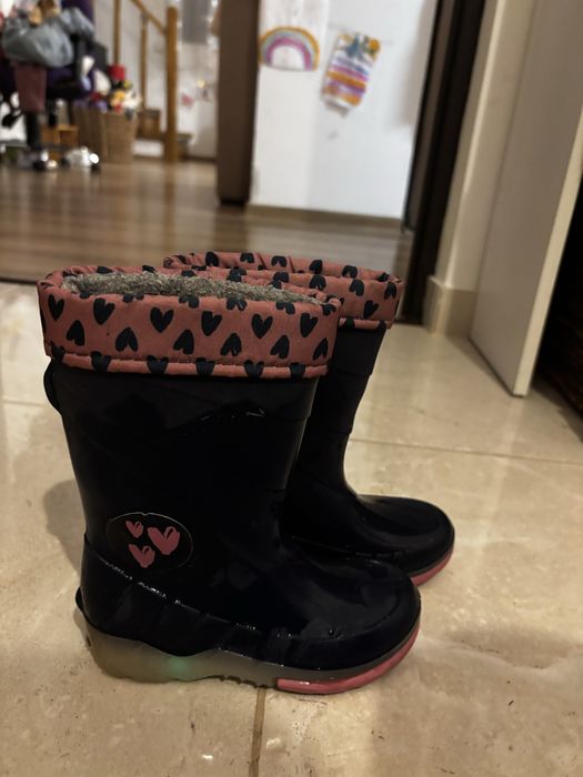 Cizme de ploaie Lupilu, cu luminite, captusite cu molton marimea 24/25