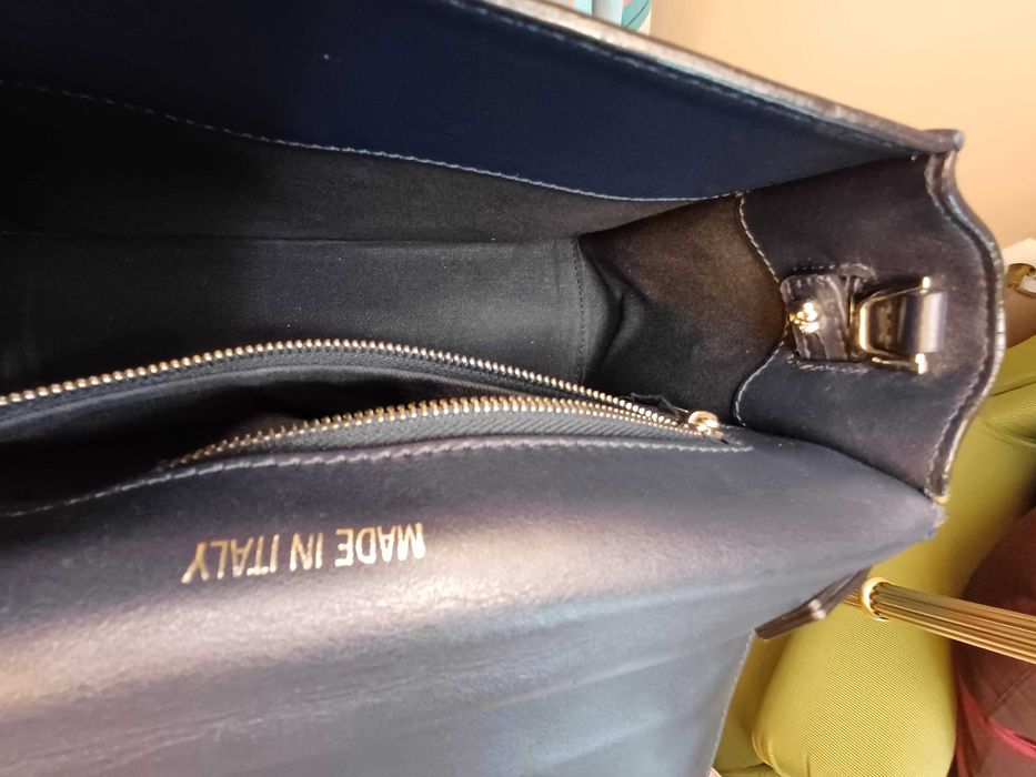 Geanta piele bleumarin Zadig & Voltaire