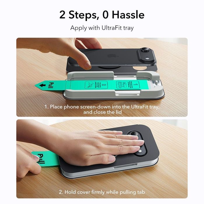 ESR UltraFit закалено стъкло 2-Pack за iPhone 17 Air/Pro/Pro Max