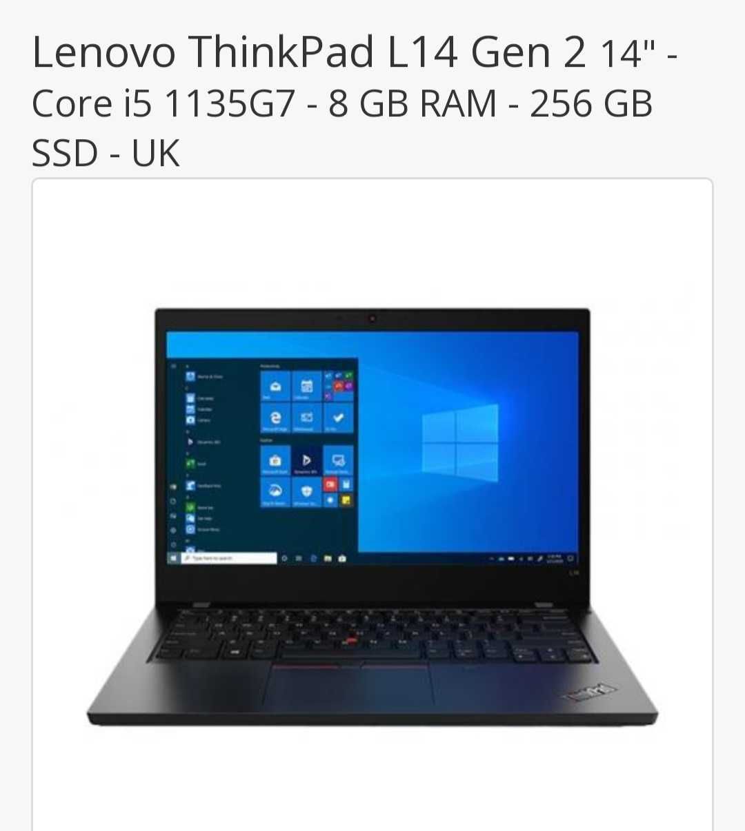Лаптоп Lenovo ThinkPad L14