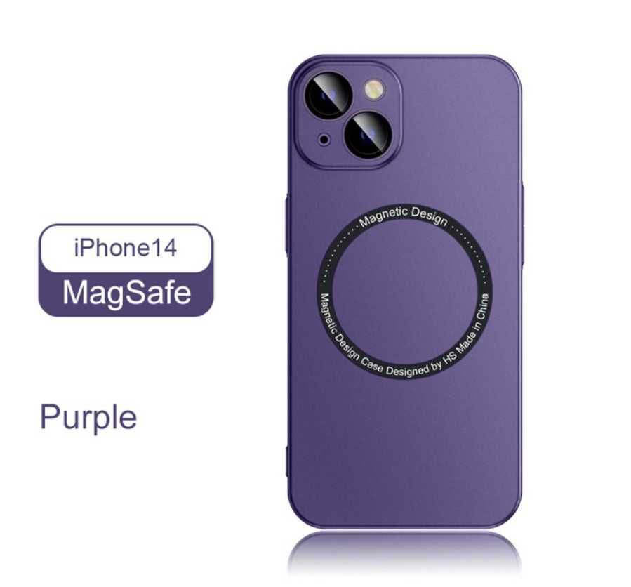 Husa MagSafe iPhone 14 - Plastic Slim Mov Albastru Negru