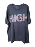 Мъжка тениска с надпис Bershka, Черна, XL