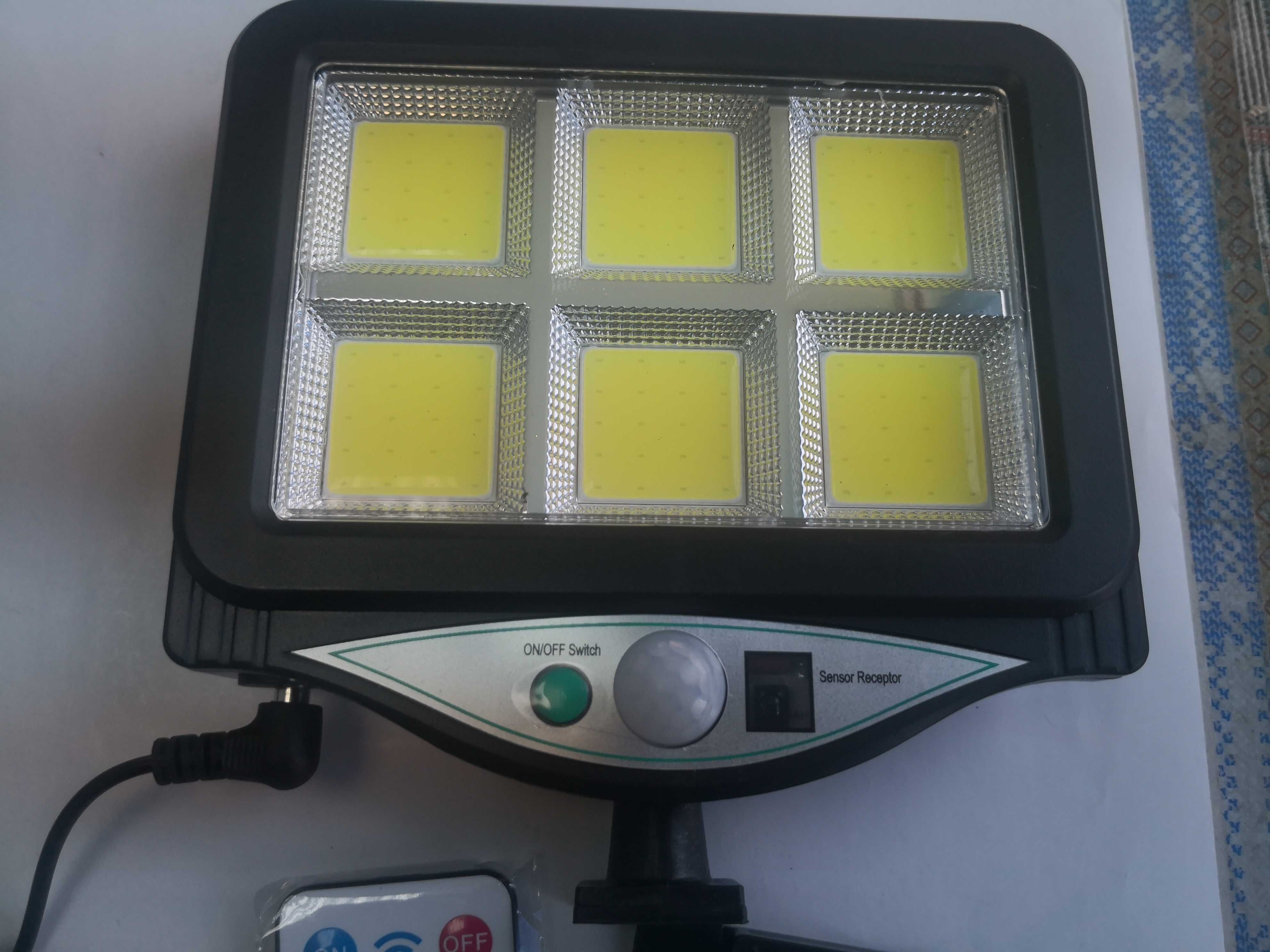 Lampa solara cu 6 led cob cu brate reglabile si telecomanda