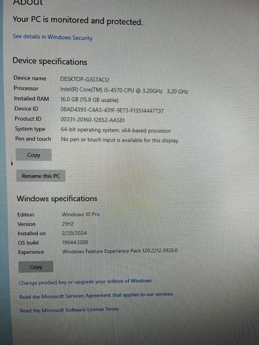 Desktop Lenovo M93P i5 4570 / 3.2 GHz - RAM 16 GB - HDD 500 GB