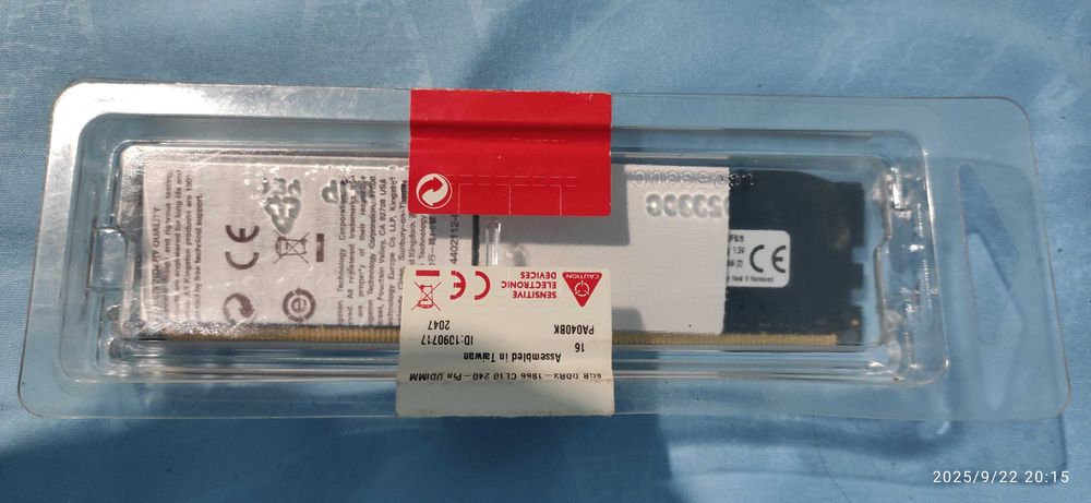 Memorie HyperX FURY Black 8GB, DDR3, 1866MHz, CL10, 1.5V