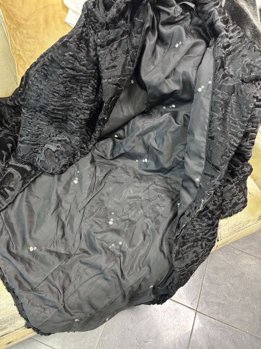 Кожено палто естествен косъм астраган