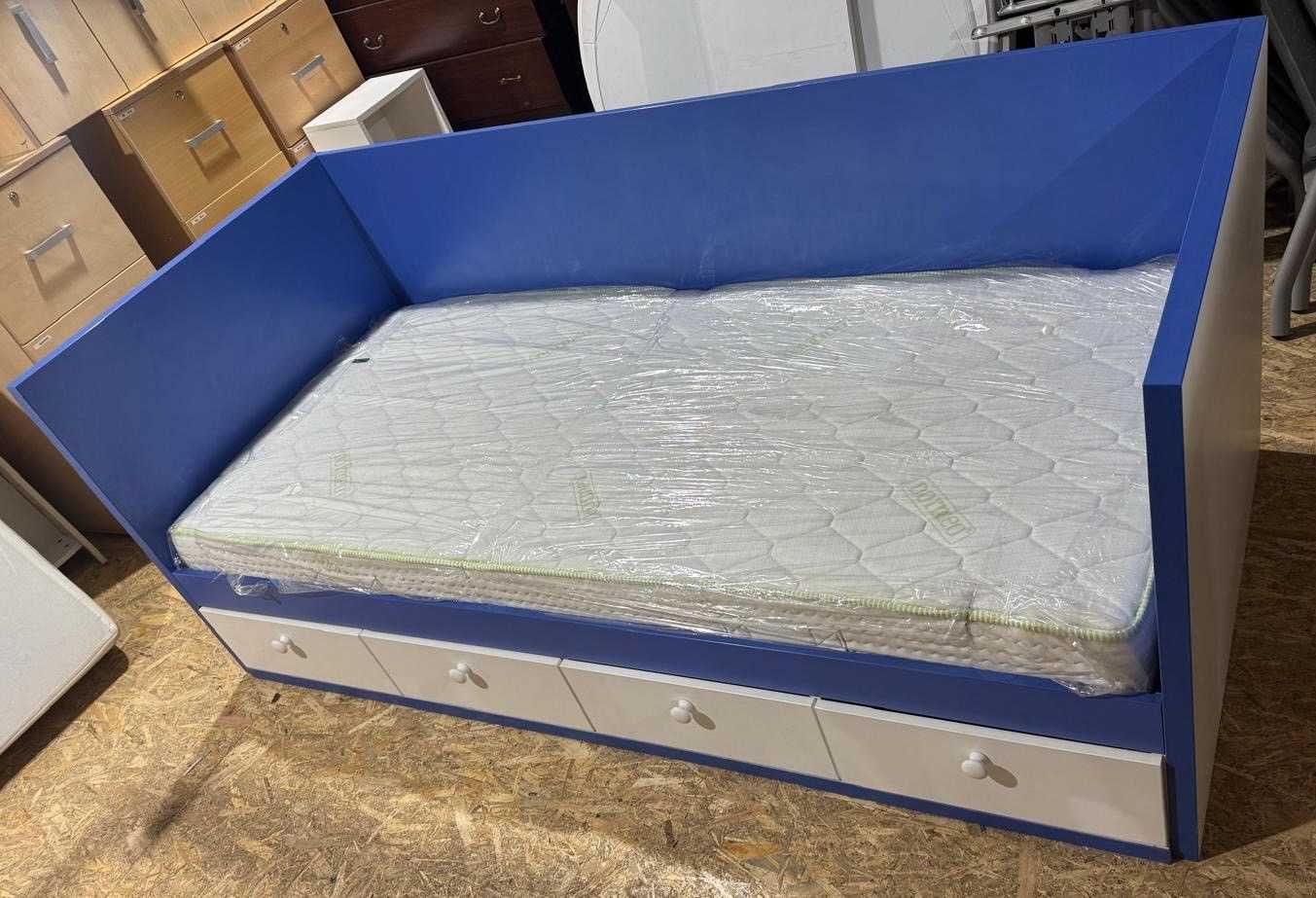 Pat de o Persoana cu sertare si somiera; Pat FARA Saltea 200x90