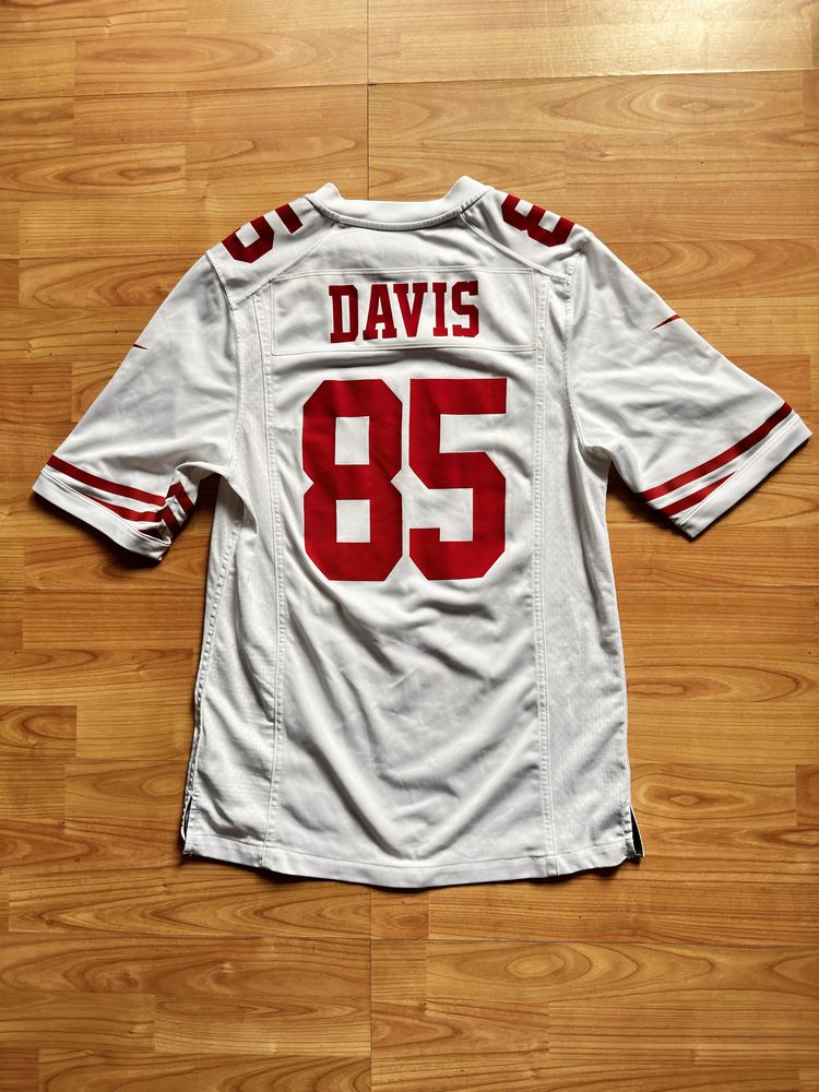 Tee tricou T-Shirt Nike NFL 49ers "Davis" number 85 alb poliester
