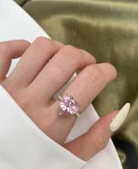Inel argint cu piatră roz in forma de inimă