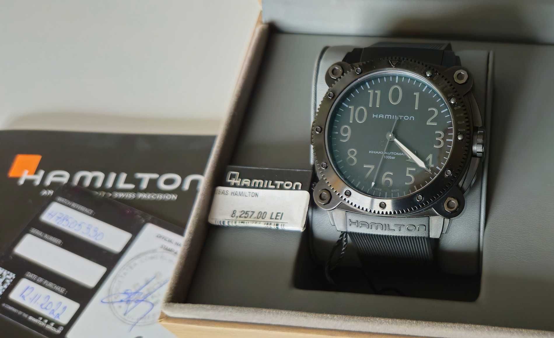 Ceas Hamilton Khaki Navy Belowzero Titanium, Automatic, Garantie 1 an