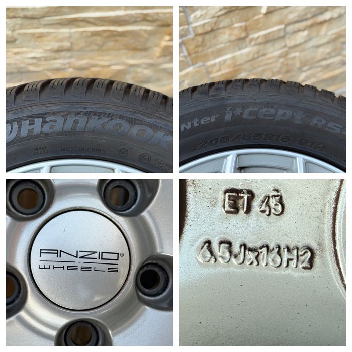 Roti Jante Aliaj 5x112 Anvelope Iarna 205/55R16 Hankook VW Passat Golf