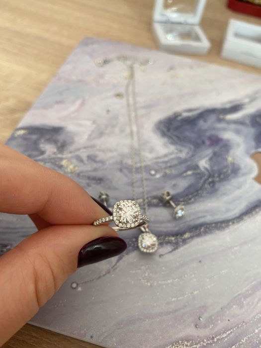 Inel Logodna cu Diamant Moissanite UNA VIDA 1ct Argint 925