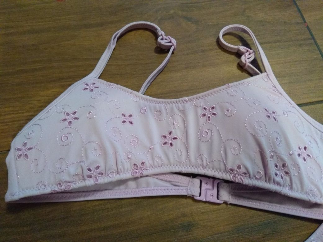 Costum baie Calzedonia 12-14 ani mov pastel broderie inot