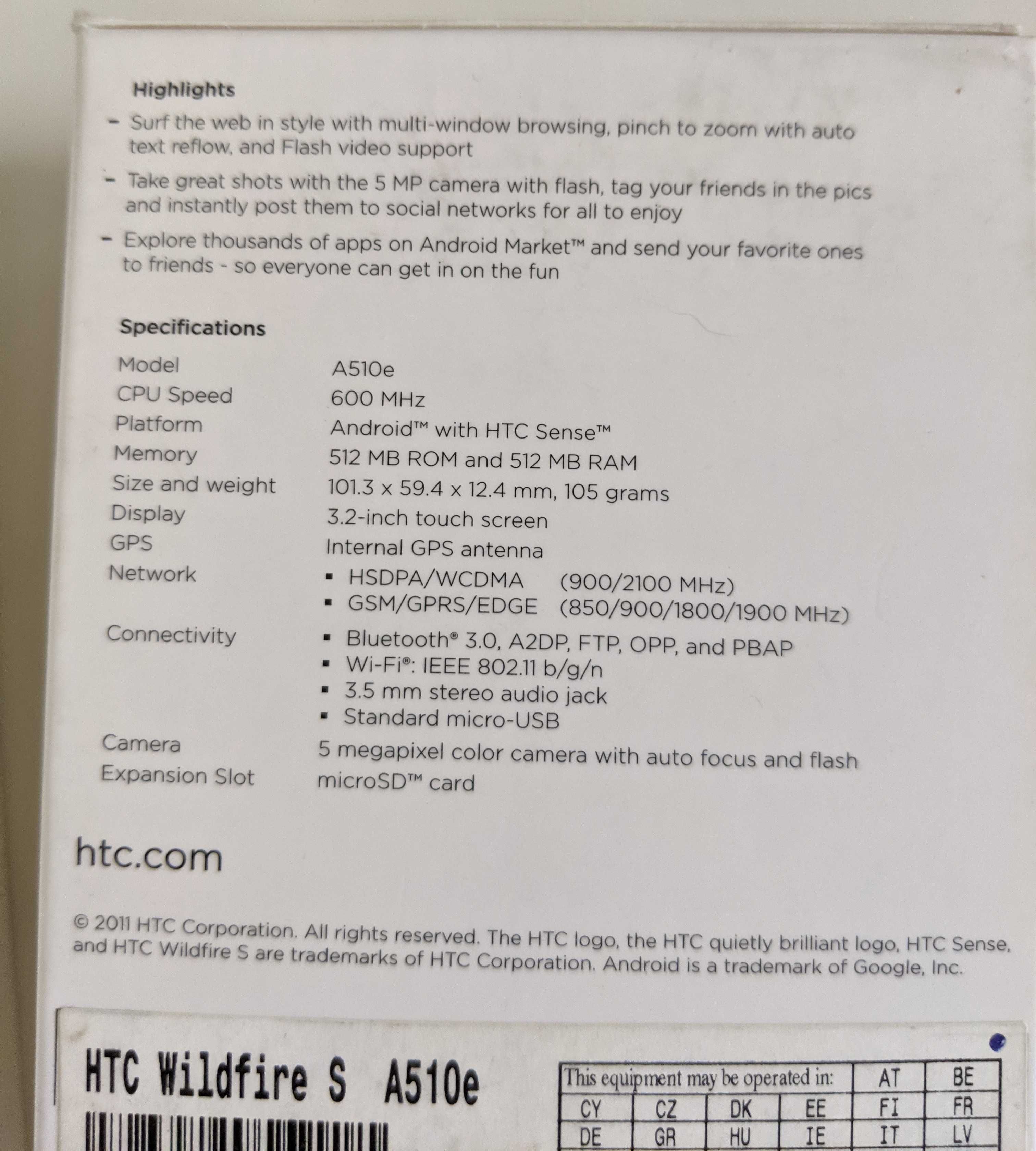 HTC Wildfire S A510e