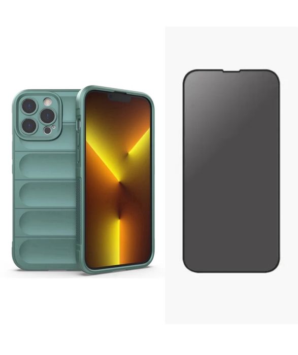 Husa Soft Anti Soc+Folie Sticla 11D 6D Privacy Iphone 16 PRO MAX PLUS