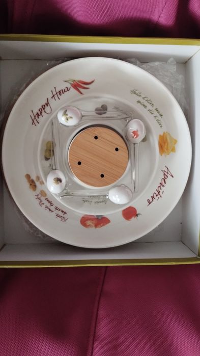 Set aperitiv mediteranean portelan și bambus