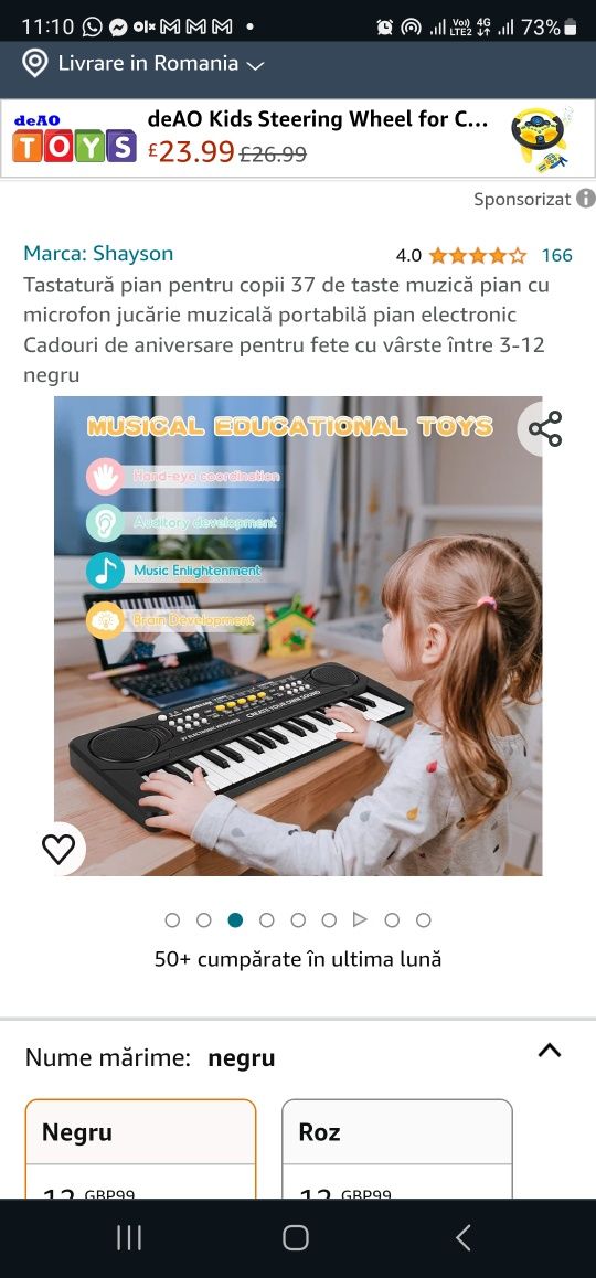 Tastatură pian pentru copii (produs nou)
