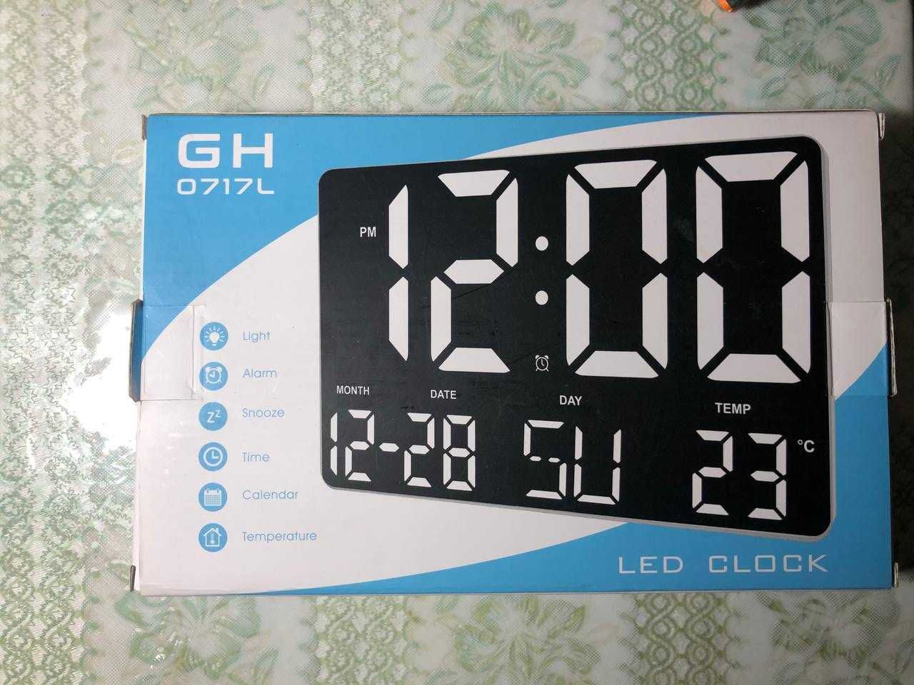 Настенные часы LED Digital Clock GH0717L, пластик