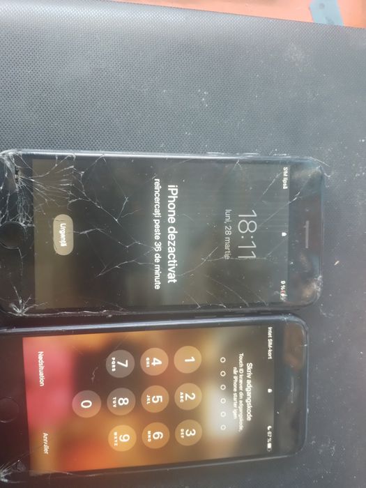 vând 2 telefoane iPhone 7 display spart