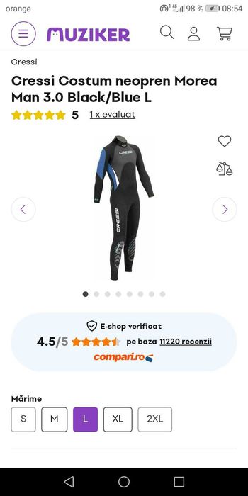 Costum scufundări, ski-jet  de firma CRESSI este fabricat cu eticheta