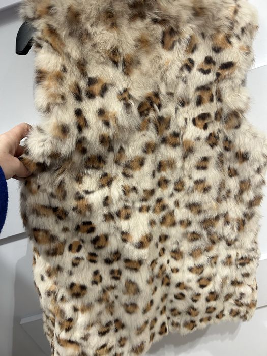 Vesta de blana naturala iepure model leopard